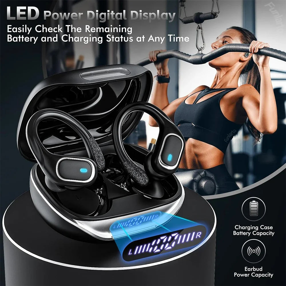 Wireless Bluetooth Earphones Sports Dual MIC AI Noise Cancellation