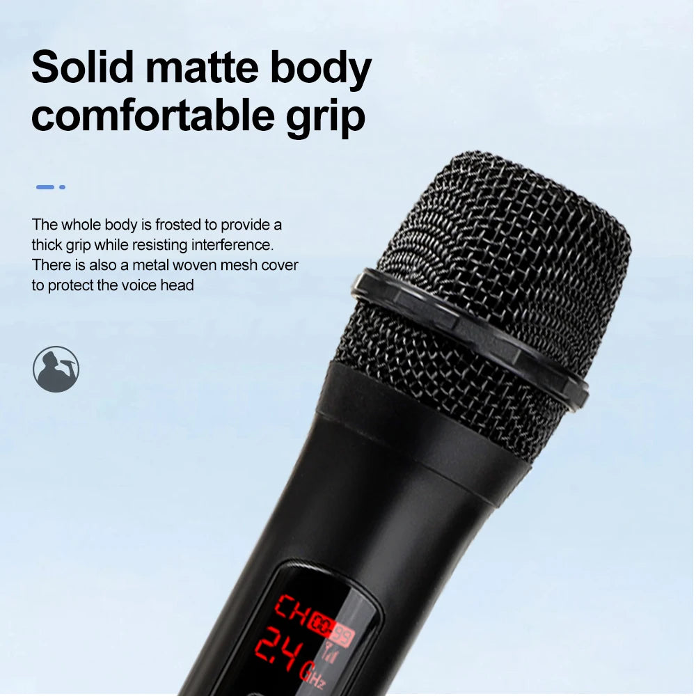 Wireless Microphone Handheld Micphone 2 Channels UHF Fixed Frequency