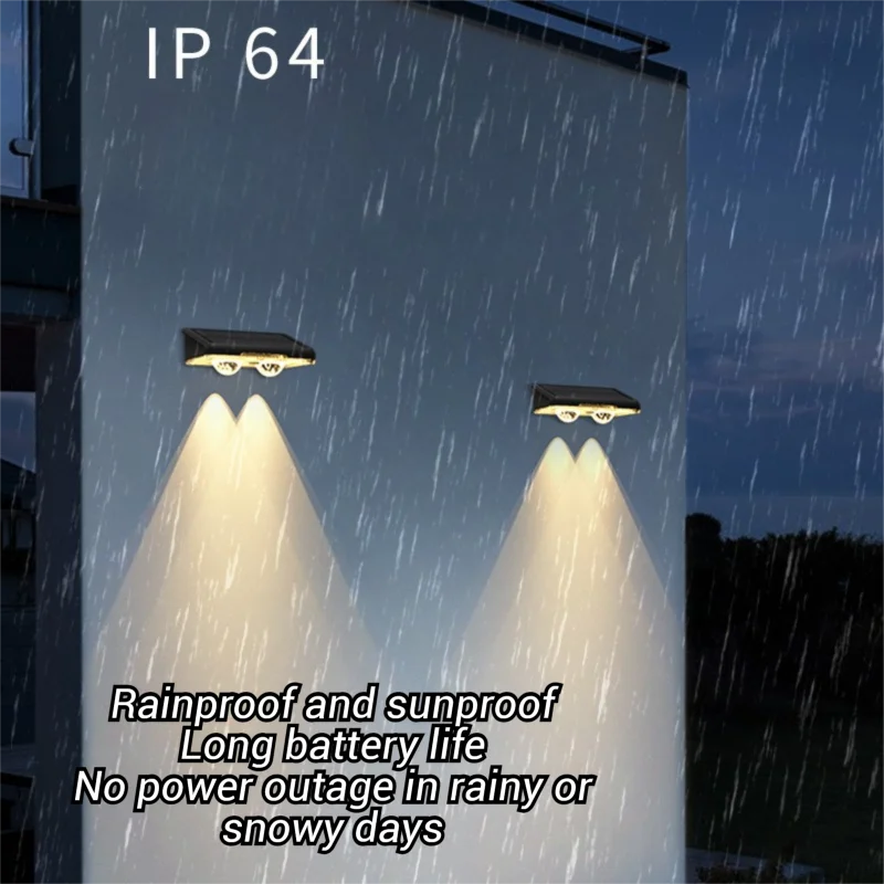 Solar Fence Lights Outdoor Garden Solar Wall Lights Waterproof RGB Bright Solar Powered Lamp Backyard Pathway Yard Deck Decor Zpaxo