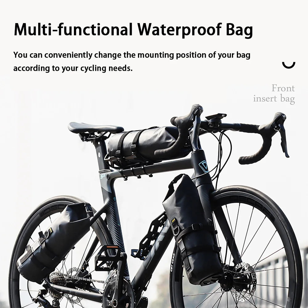 Toptrek Portable Waterproof Bicycle Fork Bag 5L Portable MTB Frame Trunk Road Bike Electric Scooter Bag Bicycle Front Tube Bag Zpaxo