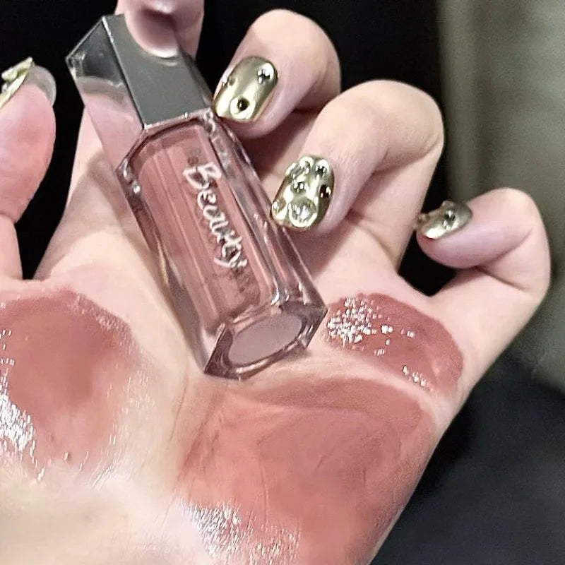 Ice Transparent Brown Lip Gloss Moisturizing Glossy Liquid Lipstick