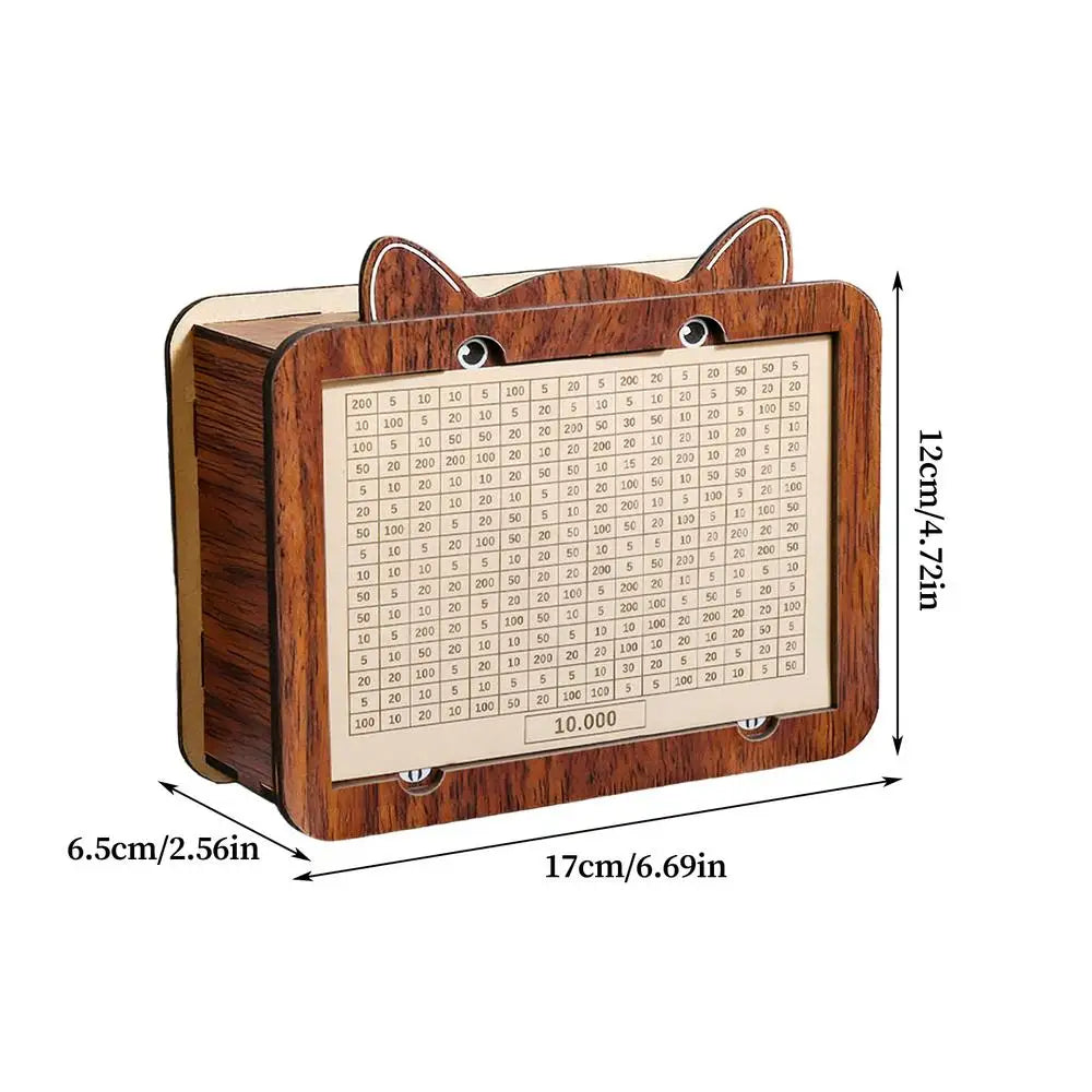 Money Saving Box Retro Wooden Piggy Bank Large Capacity Coin Box for Couple Savings Plan & Money Storage for Adults Kid Children Zpaxo 1PC