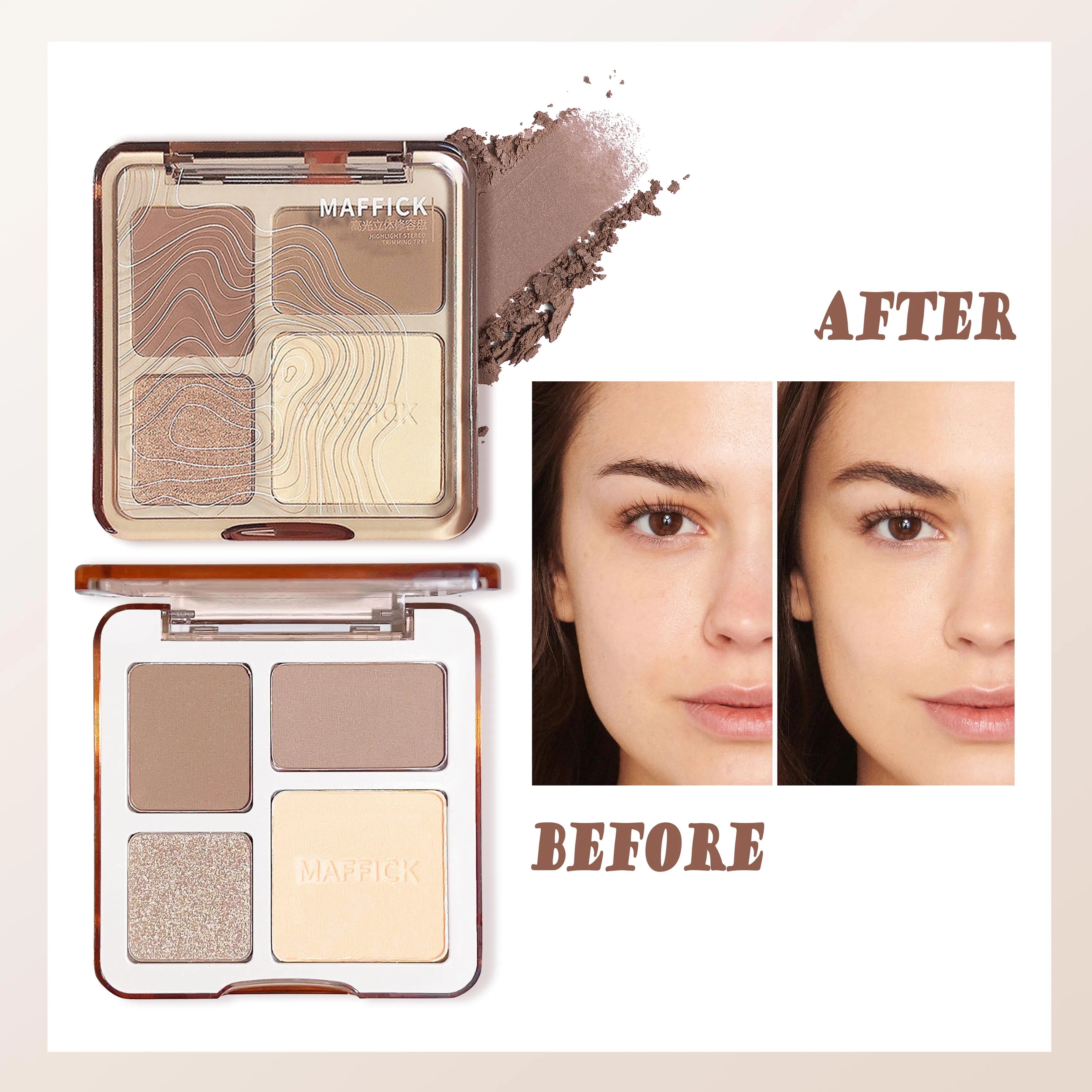 Four-color Highlight Three-dimensional Contouring Palette Face Zpaxo