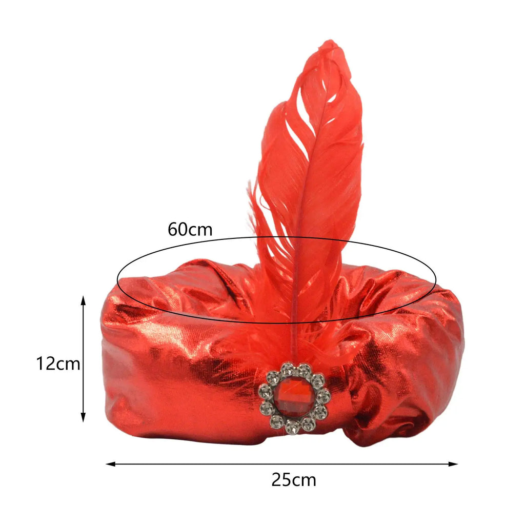 Indian Sultan Turban Hats Twisted Pleated Men Halloween Kings Hats for Halloween Theme Party Carnival Men and Women Dress up Zpaxo