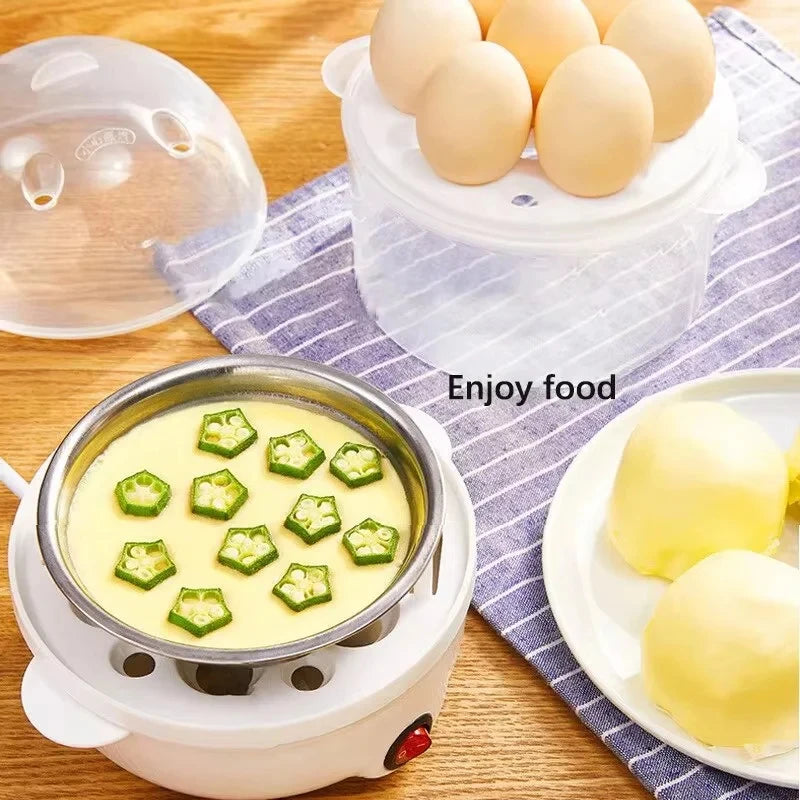 Double Layers Electric Egg Boiler Multifunctional Breakfast Cooking Machine Mini Egg Steamer Poacher Kitchen Accessory Zpaxo