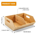Pantry Organizer Wooden Stackable Storage Bins Kitchen Bathroom Food
