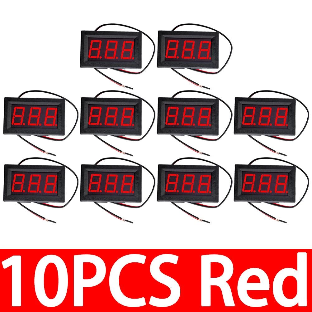 0 56 RGB LED AC Voltmeter 70-500V 2-Wire Voltage Meter 110V 220V DIY Zpaxo 10PCS Red