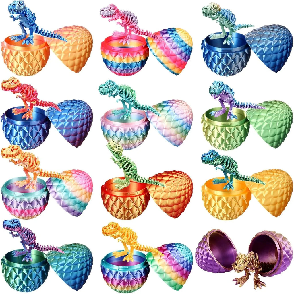 3D Printed Animals Dragon Eggs Flexible Articulated Mini Animal
