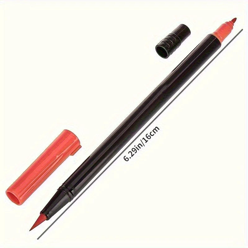 Vibrant Double-Ended Watercolor Markers – Art Set for Drawing & Crafts, Durable Plastic Bodies, Christmas Gift Zpaxo