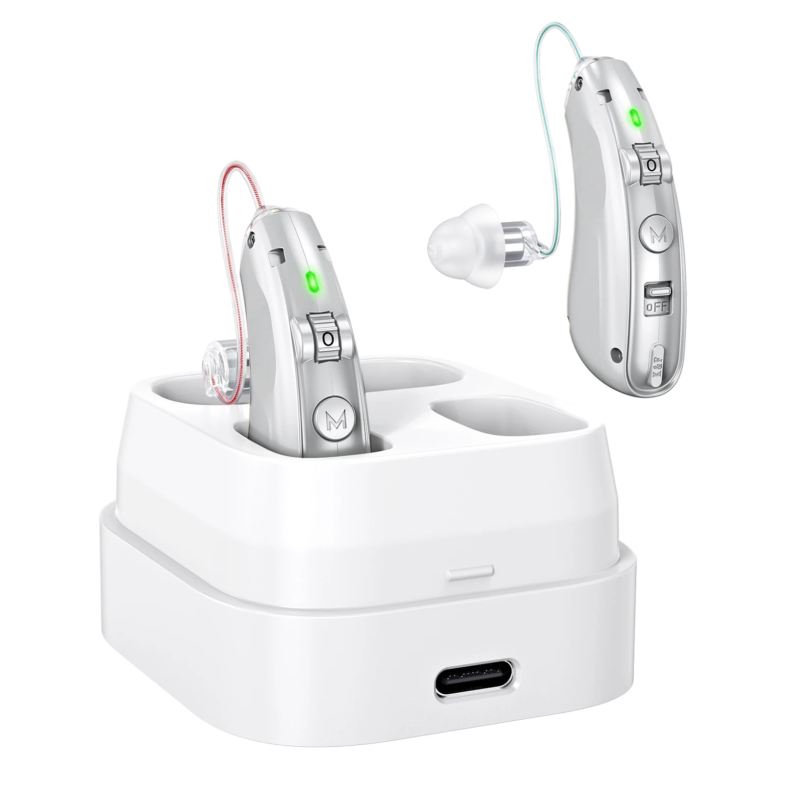 Rechargeable Behind-the-ear Hearing Aid Elderly Noise-cancelling