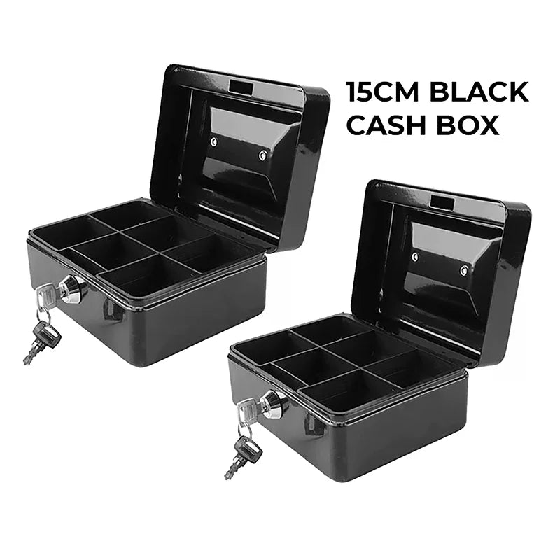 Practical Mini Petty Cash Money Box Stainless Steel Security Lock Zpaxo