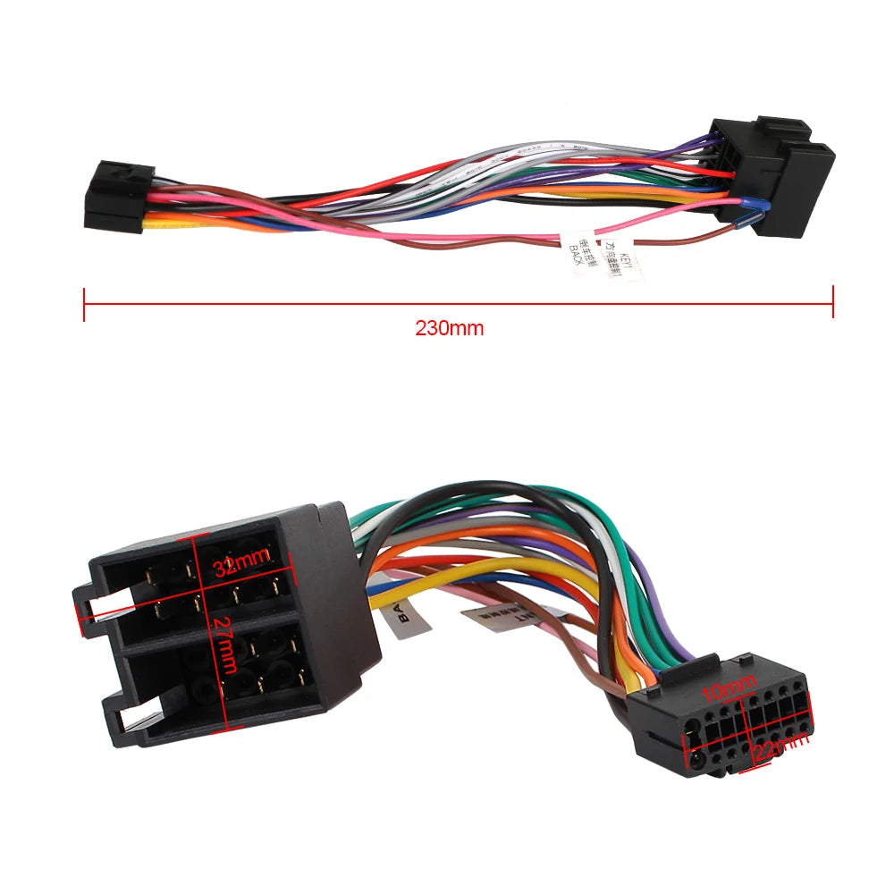 Wire Harness Adaptor Car Stereo Radio ISO Standard Connector Adapter