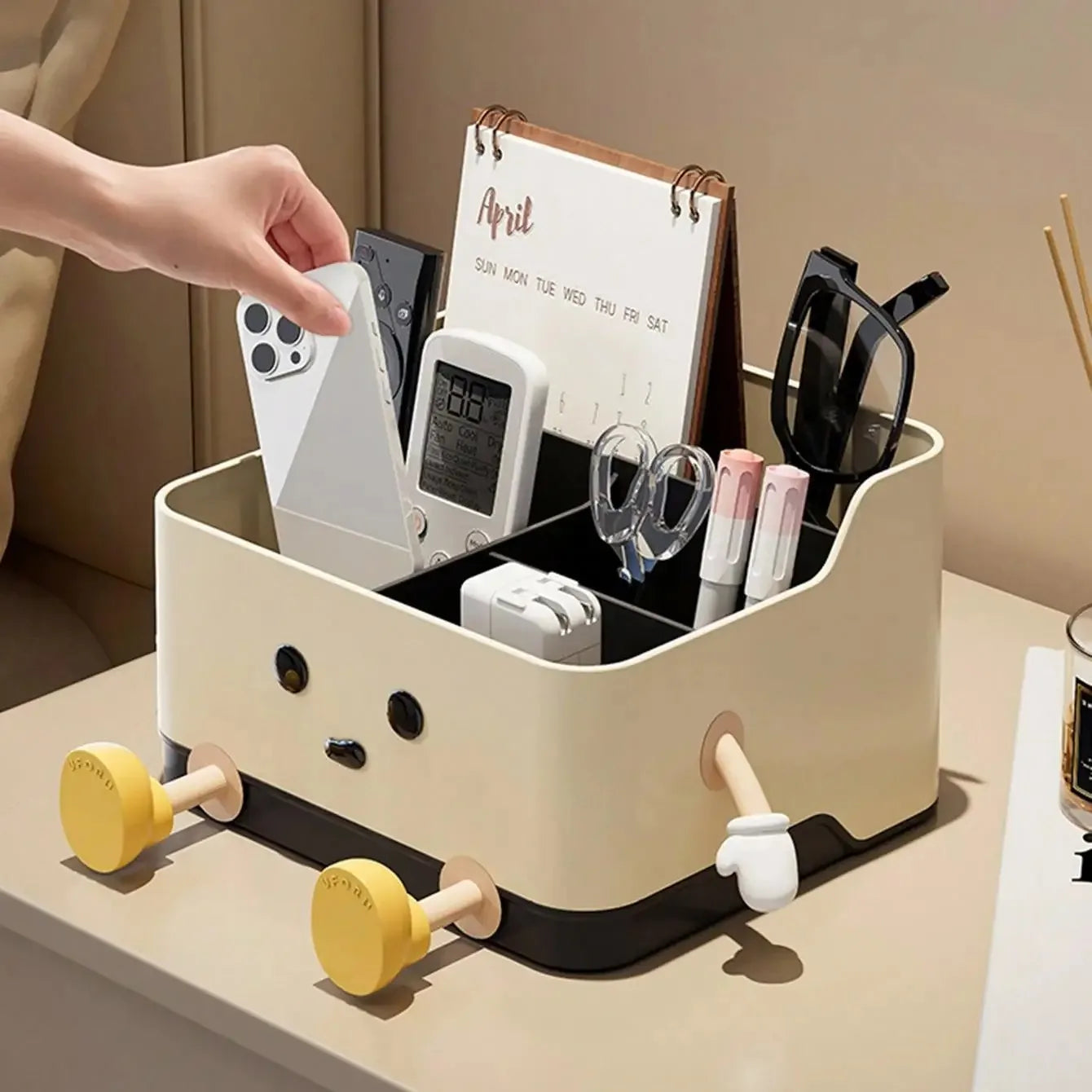 Multifunctional Desktop Storage Box Cosmetic Organizer Shelf Counter Display and Storage Box with Sticker Zpaxo
