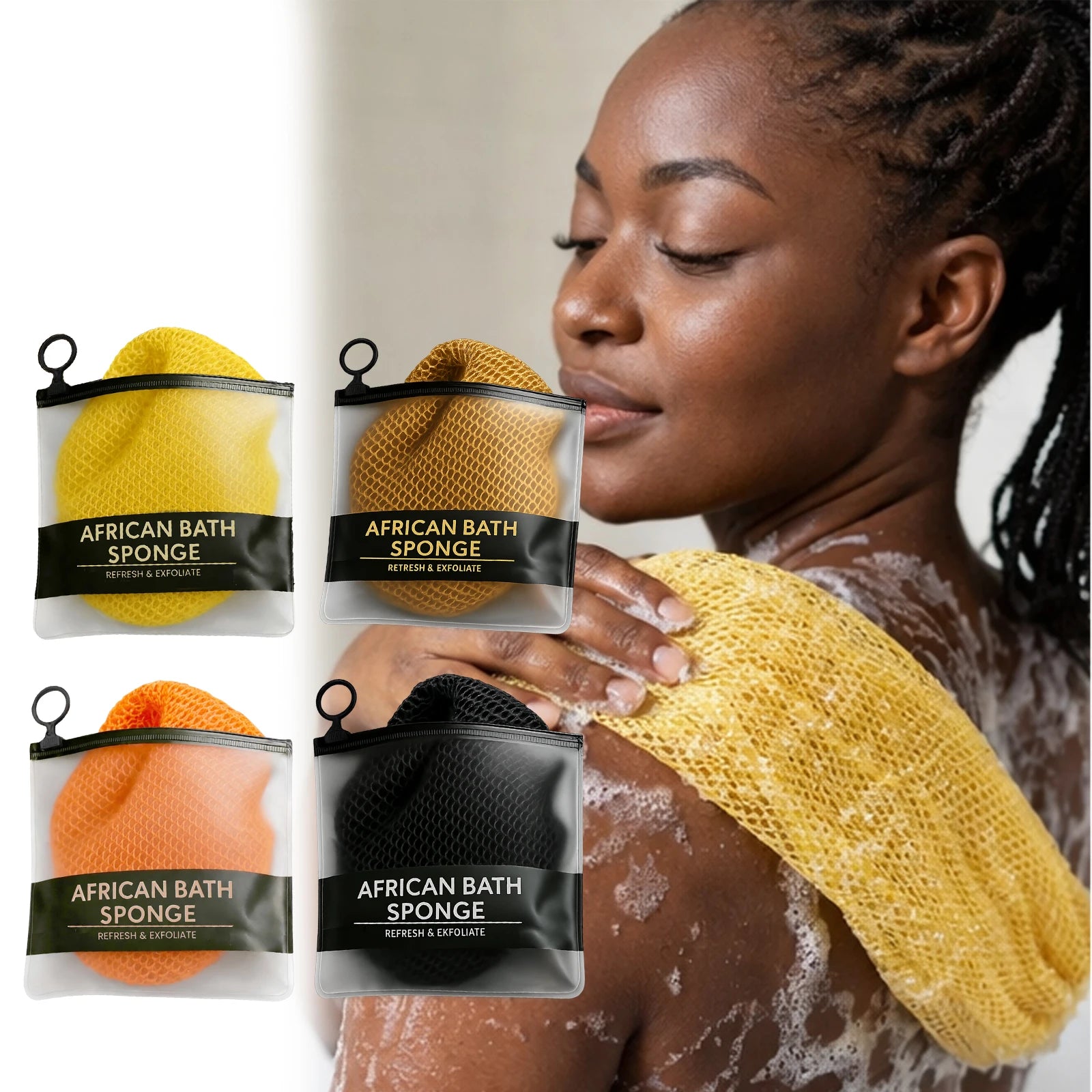 Gentle Exfoliating Net Body Scrubber Long Nylon Mesh Washcloth Soft Bath Sponge Back Scrubber Shower Towel Soothing 1Pc Zpaxo