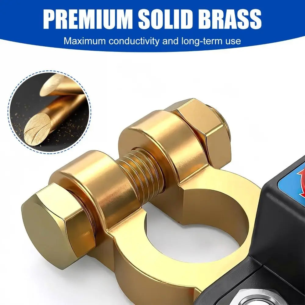 12V-24V Car Battery Disconnect Switch Copper Terminal 360° Dual-Rotary Digital Display Switch Quick Cut Off Easy Install Zpaxo