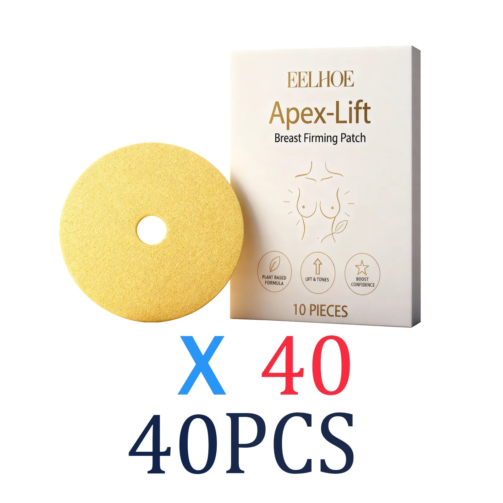 10 Pcs Breast Lifting Patch Firming & Shaping Skin Care Hydrolyzed Collagen Infused Invisible & Comfortable Wear for Women Zpaxo 40 Pcs