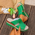 Women Wedge Slippers Anti-slip Wear-resistant Sandals Fashion Round Zpaxo Green green 43