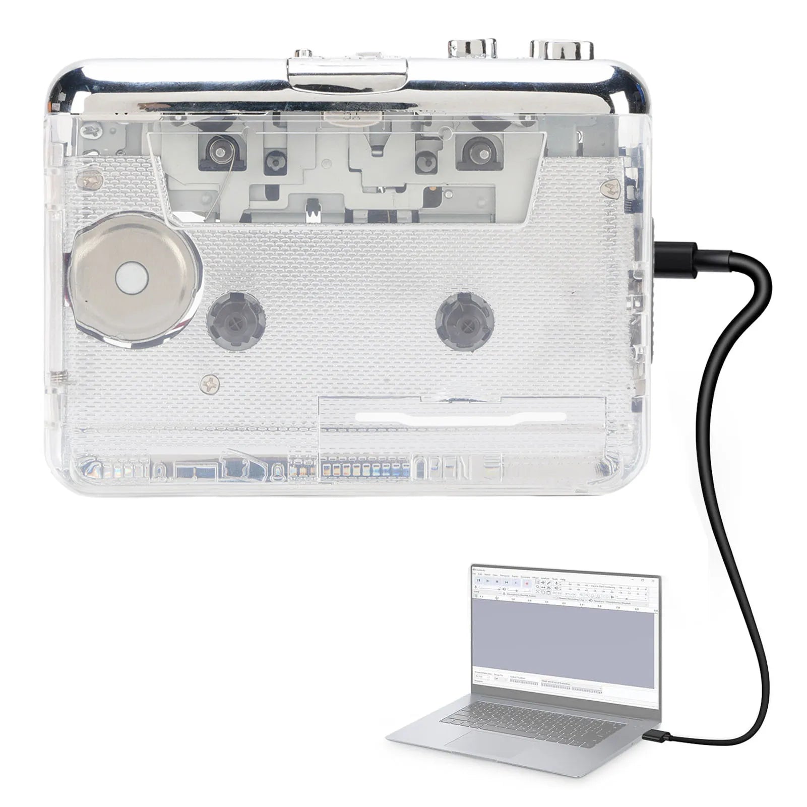 Portable Cassette Player Tape Recorder Battery Powered Auto Rewind