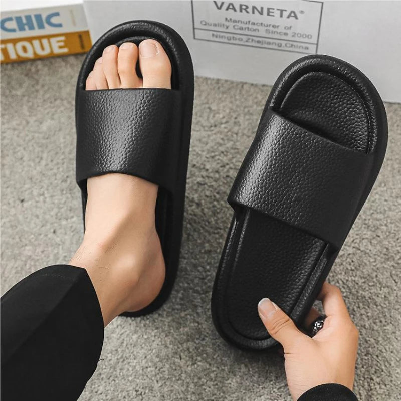Men Thick Sole Summer Beach Slides Bathroom Anti Slip Slipper Soft