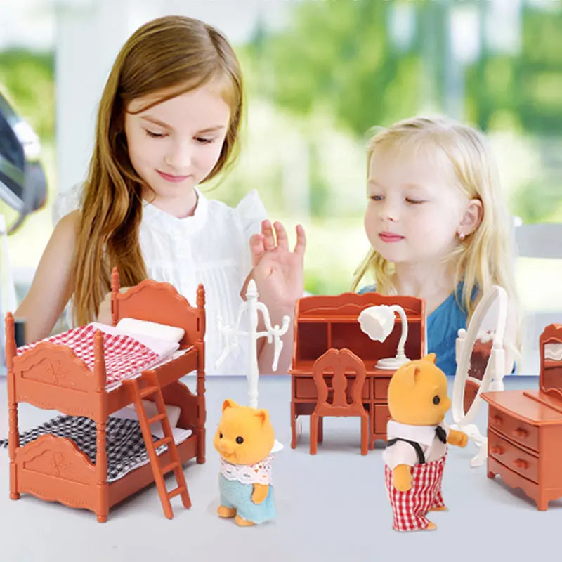 1 12 Forest Family Dollhouse Furniture Montessori Miniature Doll