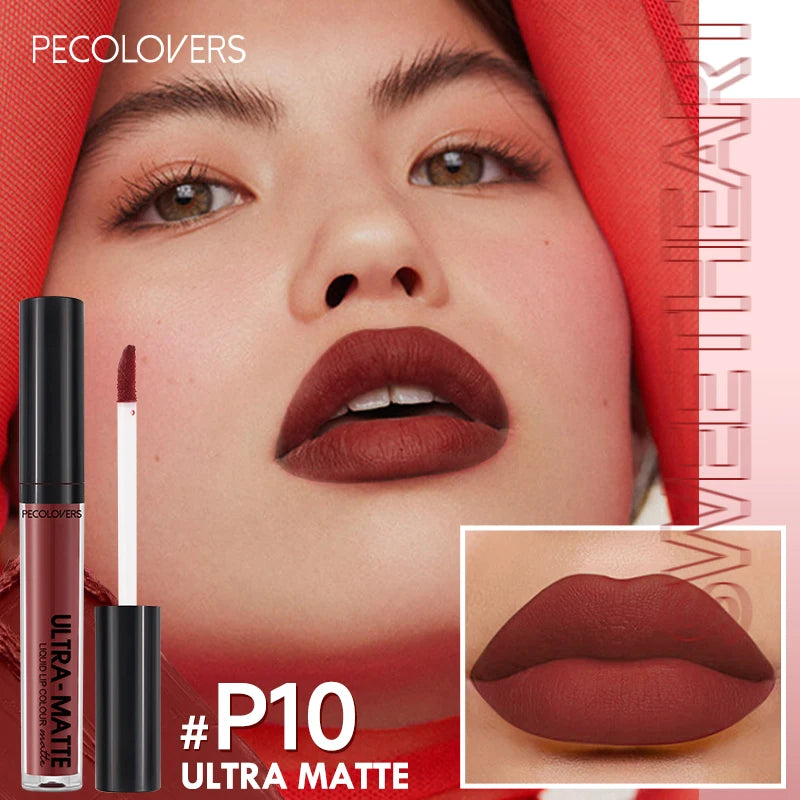 Matte Liquid Lipstick Waterproof Long Lasting Velvet Mate Nude Brown Red Lip Gloss Lint Tube Makeup Cosmetic Lipsticks Lipgloss Zpaxo
