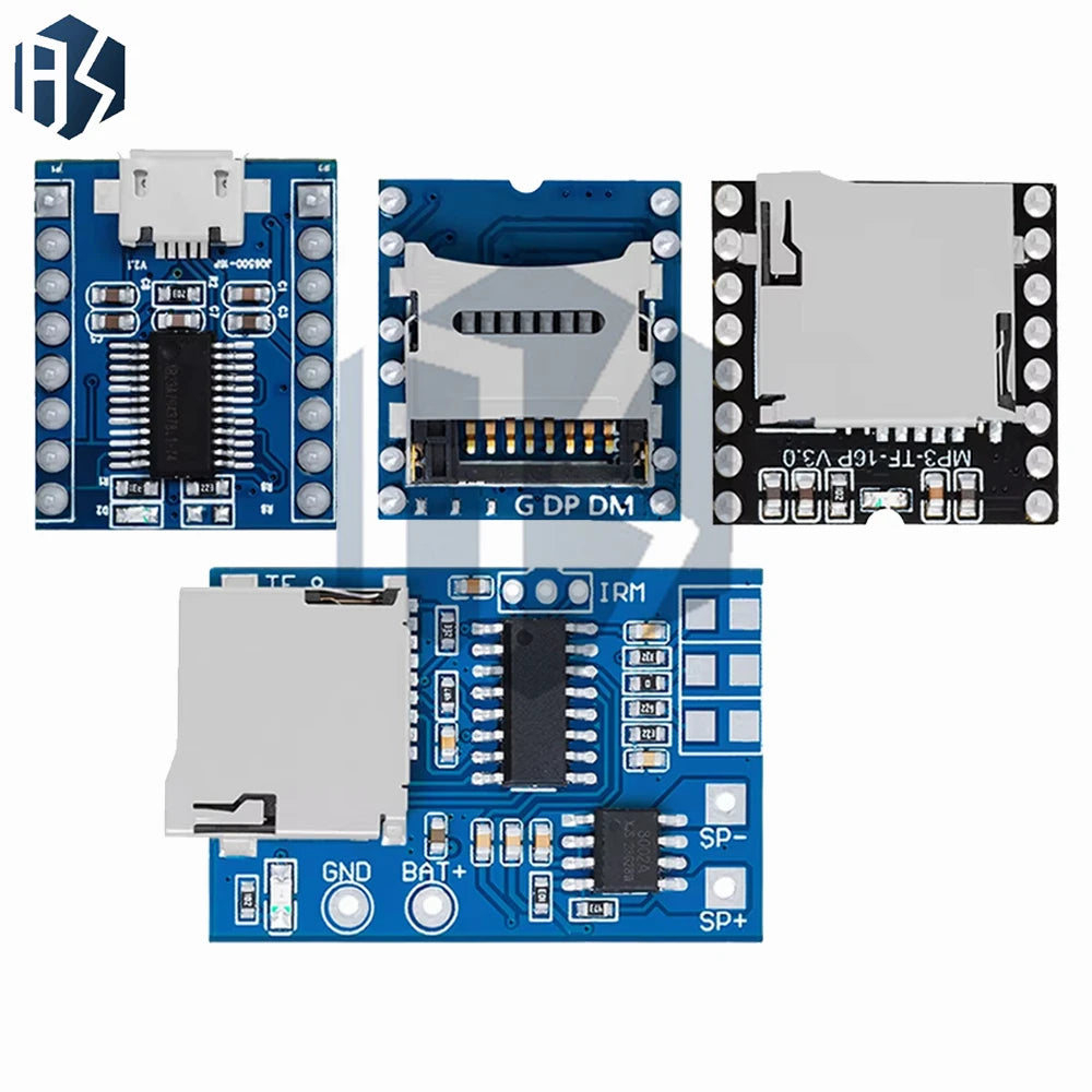 JQ6500/WTV020/GPD2846A Mini MP3 Player Modules – TF Card Sound/Voice Modules for Arduino (with GM Power Supply Module) Zpaxo