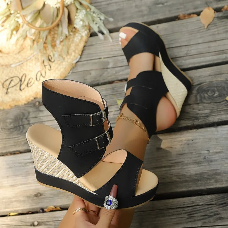 Women's Fish Mouth Open Toe Comfortable Hollow Out Breathable Sandals Zpaxo 007 42