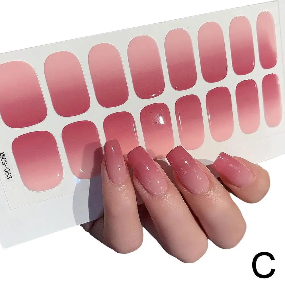 Naked Gradient Ombré Nail Wraps – No-Lamp French Nail Stickers Nail Art Stickers Zpaxo CS-63