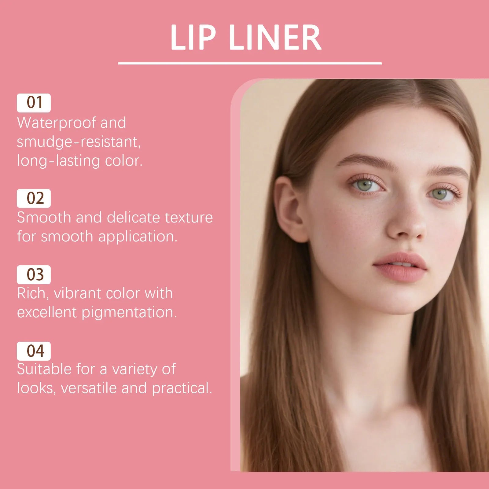 Waterproof Multi-Color Lip Liner Pencil – Moisturizing & Long-Lasting Lip Liner Pencil Zpaxo