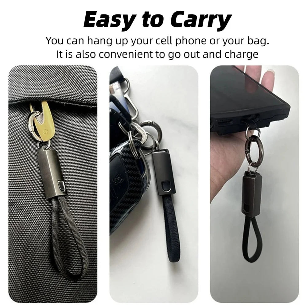 10cm USB-C to USB-C PD 60W Fast Charging Keychain Cable USB-C Charging Cable Zpaxo