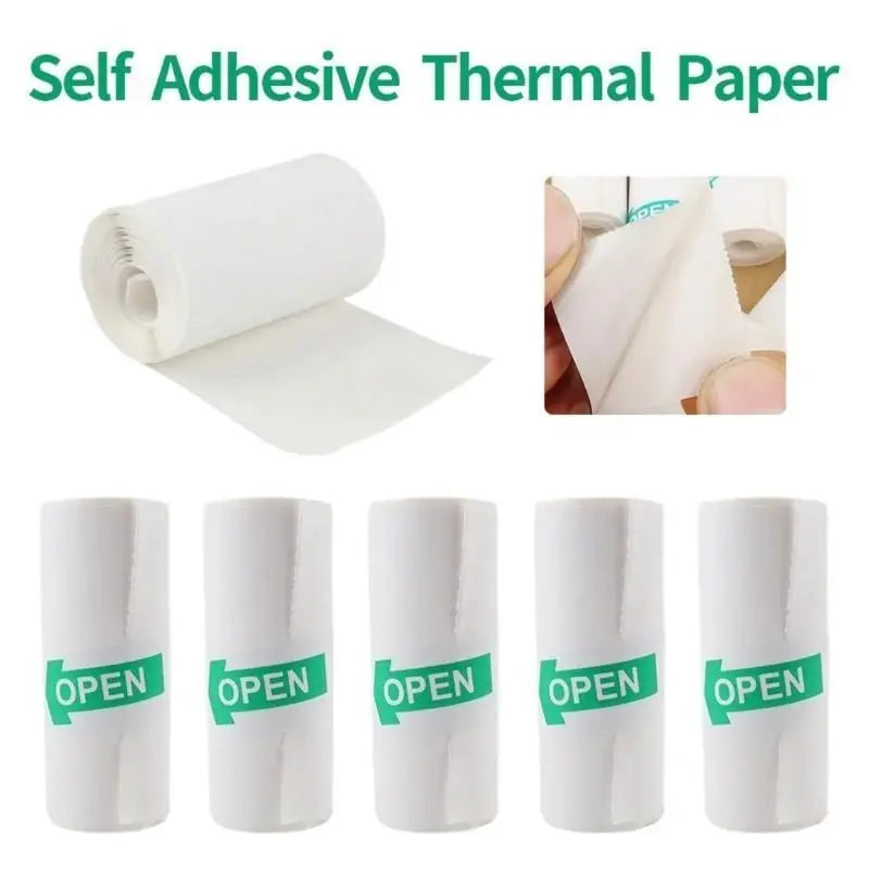 652F Colorful Thermals Sticker Paper 20Rolls Mini Printer Crafting Zpaxo