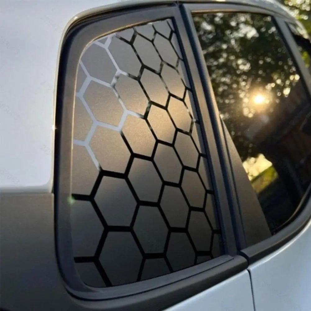 75x50cm Matte Black Honeycomb Car Window Sticker 3D Hexagonal Self-Adhesive Sun Shade Privacy Protection Film Zpaxo