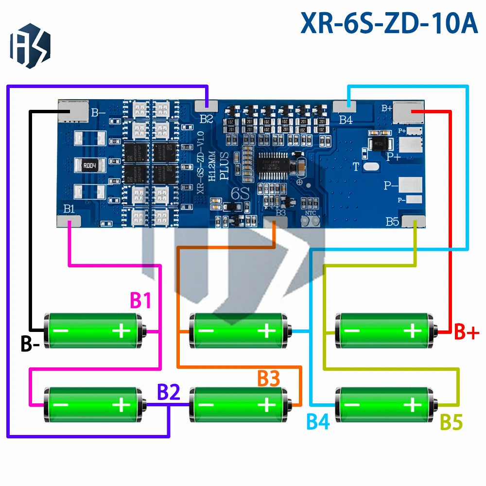 6S 10A 20A 30A 22 2V Li-ion Lithium 18650 Charge Protection Board Zpaxo