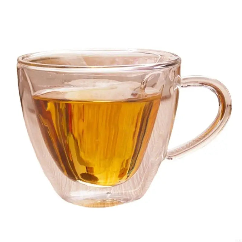 Heat Resistant Heart Glass Cup Double Layer Insulation Coffee Mug
