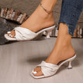 Women Sandals Outdoor Luxury Slippers Wedding Party Shoes Fashion Summer Women Shoes Handmade Square Open Toe High Heels Sandals Zpaxo Beige 40