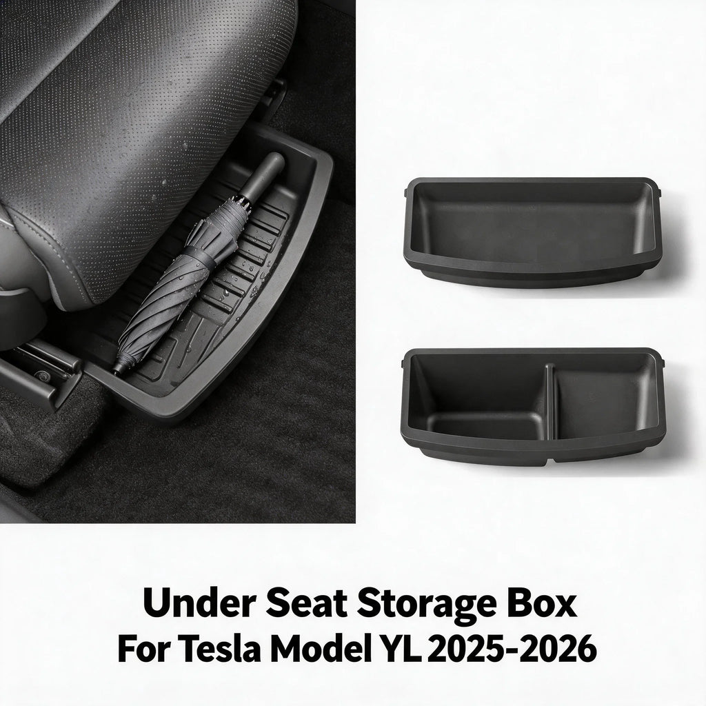 TPE Under-Seat Storage Drawer – Tesla 2026 Model Y 6-Seat