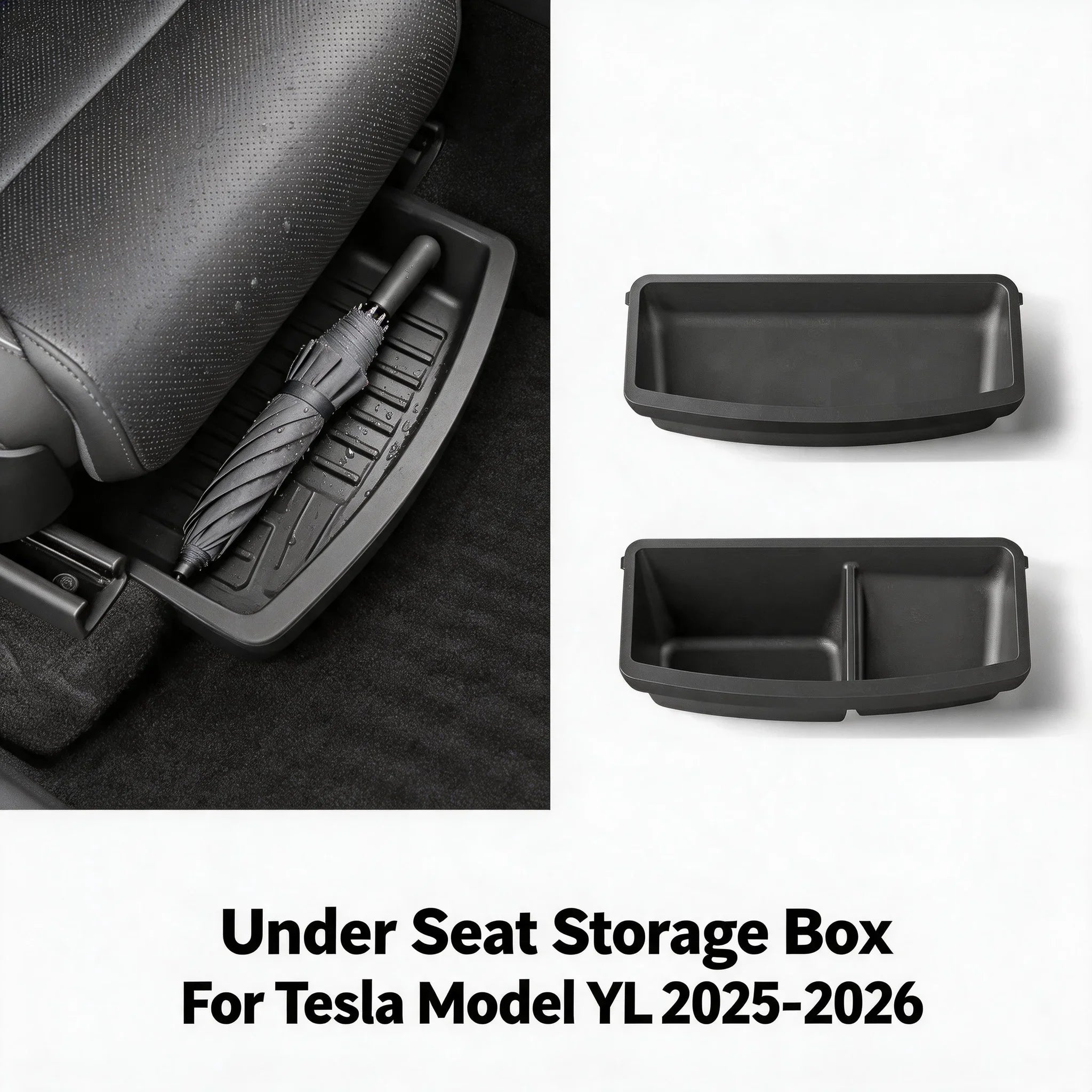 TPE Under-Seat Storage Drawer – Tesla 2026 Model Y 6-Seat