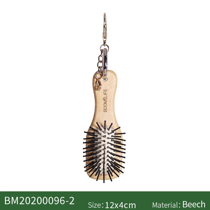 Portable Pocket Hair Comb Key Ring Mini Hair Brush Styling Small Travel Wide Tooth Comb Wood Airbag Massage Brush Bag Pendant Zpaxo Mini Brush B China Mainland