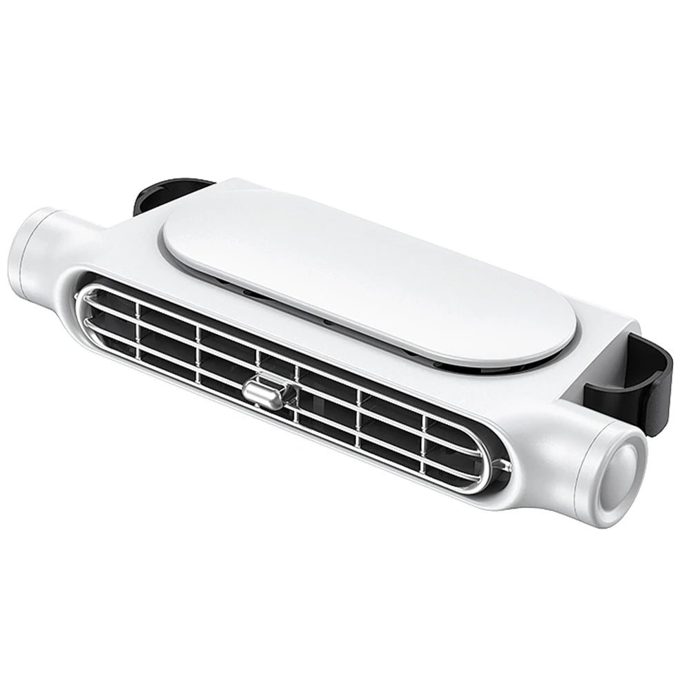 Car Headrest Cooling Air Fan 3 Speeds Adjustable Interior Rear Cooler Zpaxo WHITE
