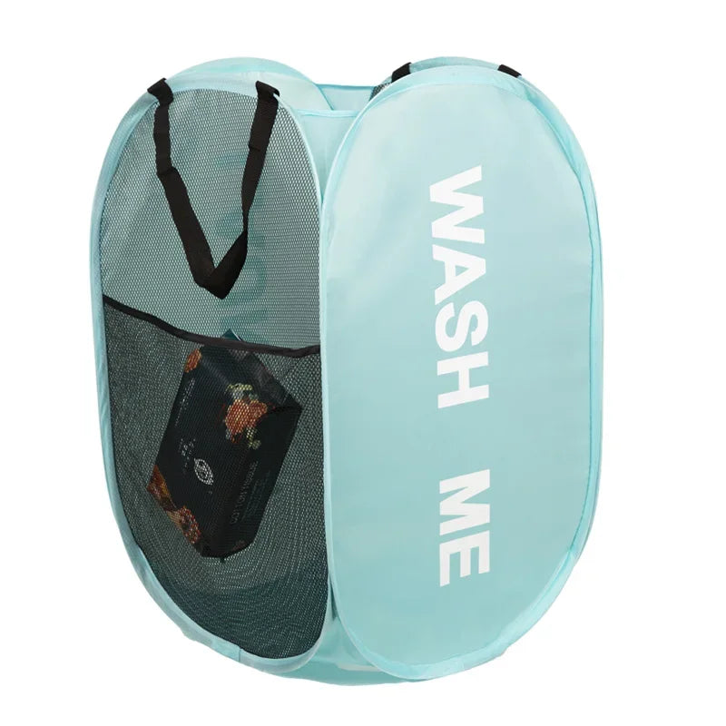 Mesh Laundry,Portable Pop Up Hamper Wide Opening,Dirty Clothes Storage box,Size 36x58cm,Dorm Travel Items Laundry Basket Zpaxo Blue D36cmxH58cm