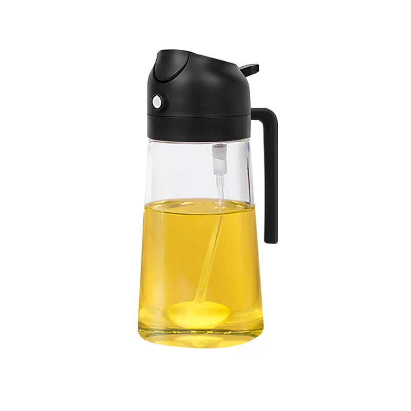 2in1 Plastic Spray Oil Sprayer Bottle Dispenser Jar Cruet BBQ Kitchen Zpaxo 500ml Black