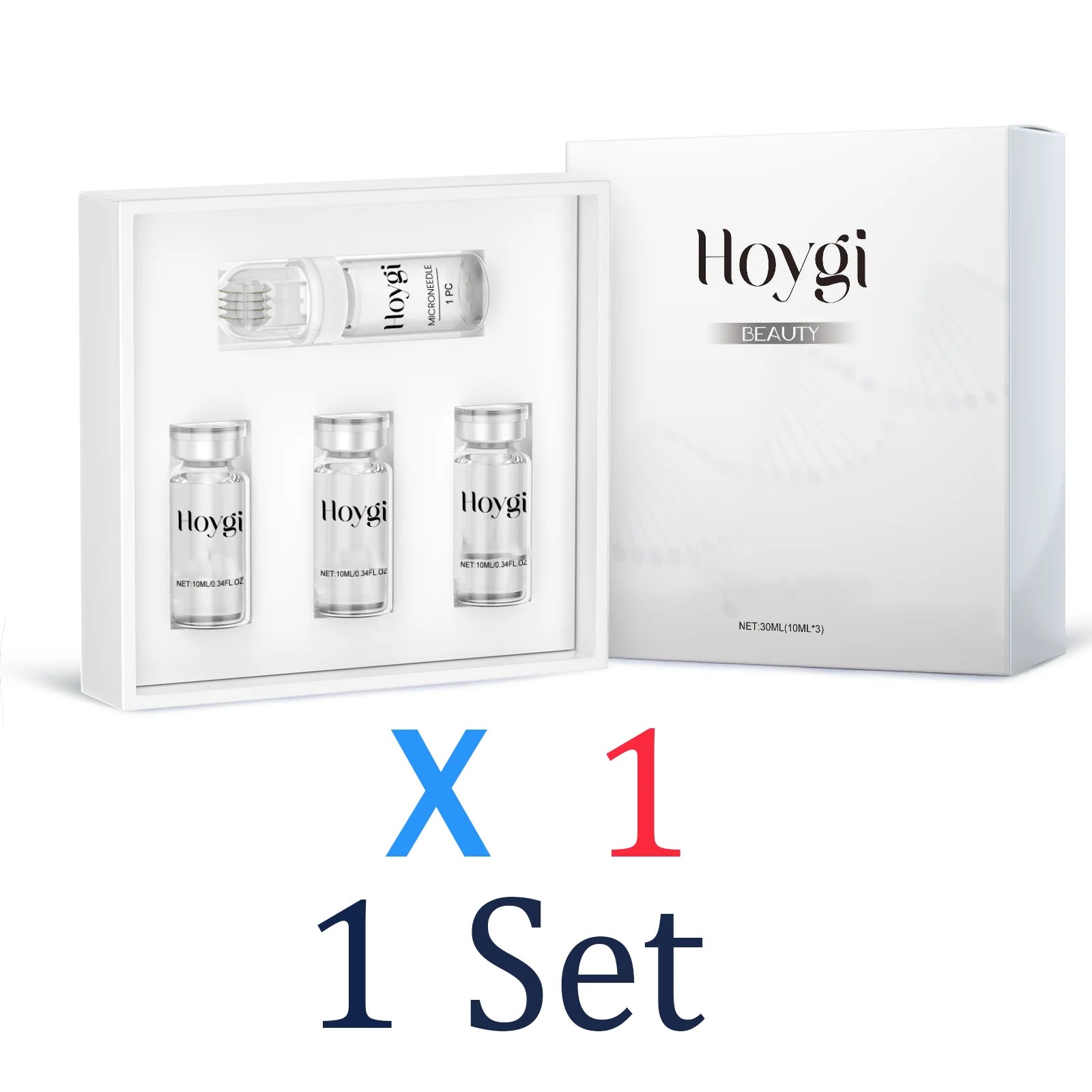 Facial Microneedle Roller Set 0.25mm Skincare Tool with Hyaluronic acid Moisturizing Serum for Deep Hydration Lock Moisturizer Zpaxo 1 Set