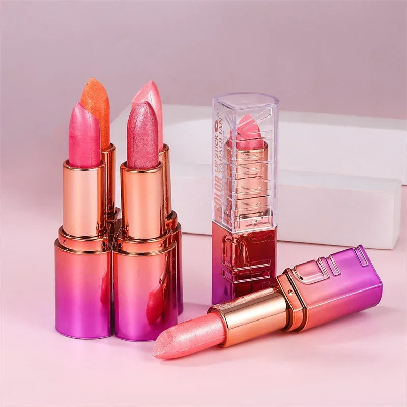 Diamond Pearlescent Lipstick Glitter Metallic Changing Lipgloss