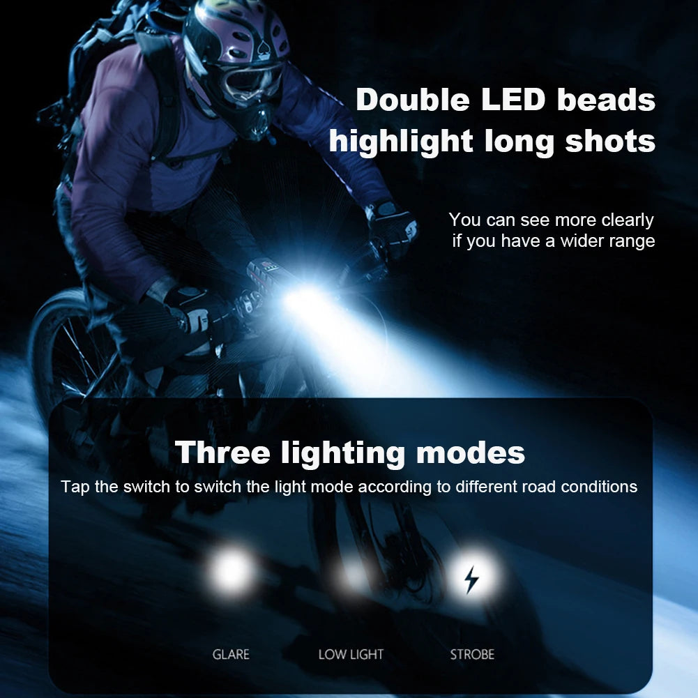 Solar Bike Headlight with 130db Horn MTB Road Bike Front Lamp USB Rechargeable High Beam Bicycle Flashlight Bicycle Accessories Zpaxo