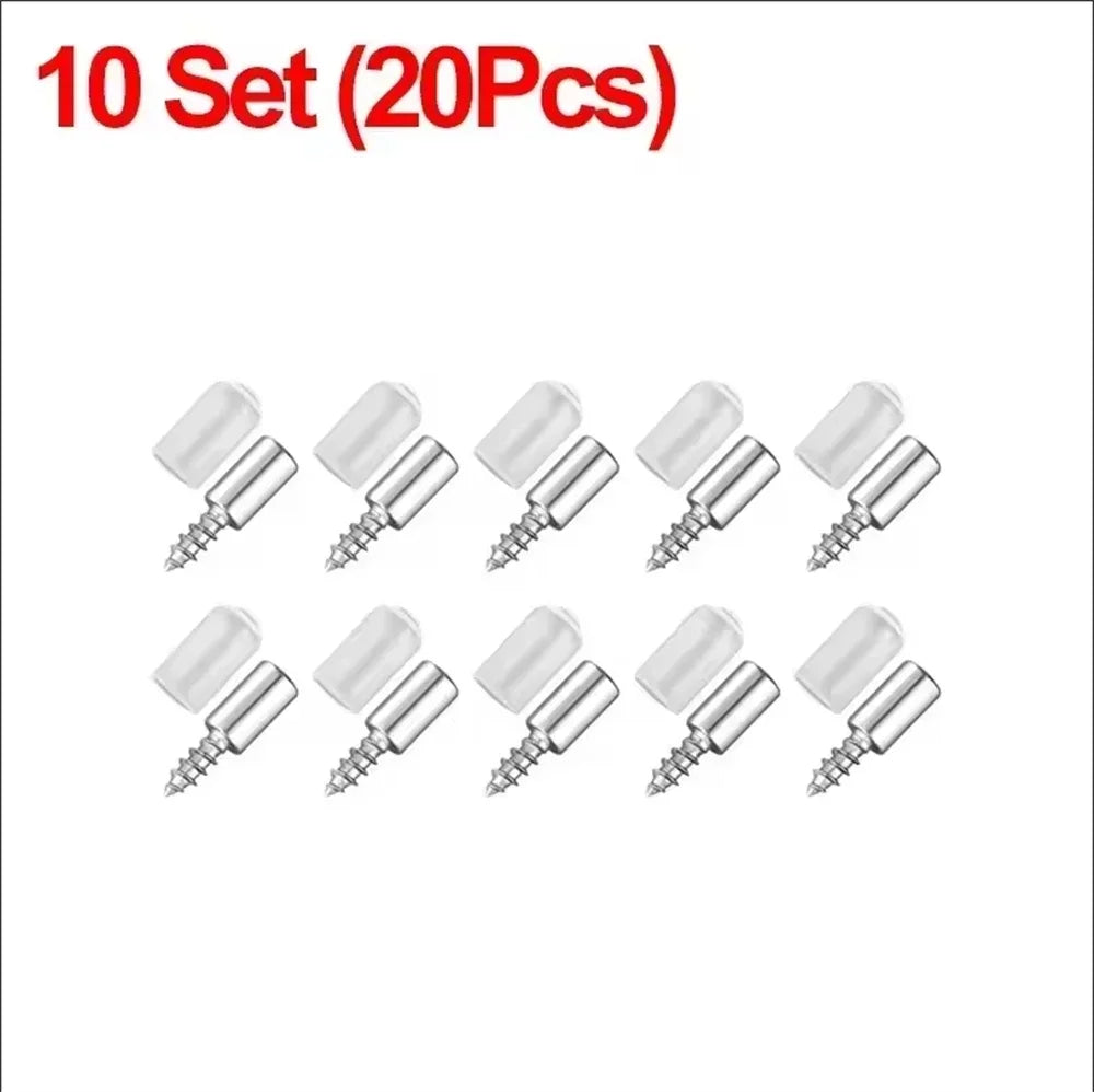 50/10PCS Self Tapping Screw Layer Plate Holder Wardrobe Septum Brackets Fixed Screw Shelf Support Pegs with Non-Slip Sleeve Zpaxo 10Set (20PCS)