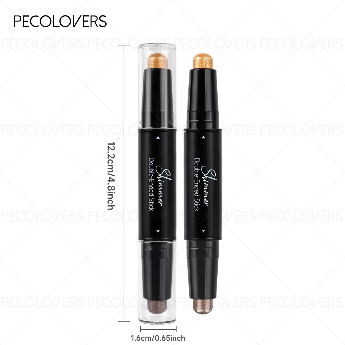 1PC Shimmer Colorful Double-Ended Glitter Eyeshadow Stick - Waterproof, High Pigmented, Long-Lasting, For Eyelids & Eye Creases Zpaxo