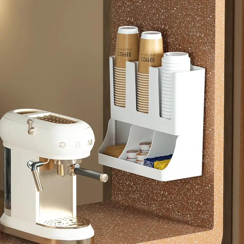6-Compartment Paper Cup Dispenser & Organizer Rack Cup Dispenser Rack Zpaxo