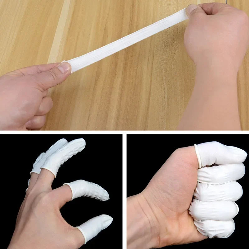100/200PCS Disposable Finger Cover Rubber Gloves Non-slip Anti-static Latex Finger Cot Fingertip Protector Finger Thumb Sleeve Zpaxo