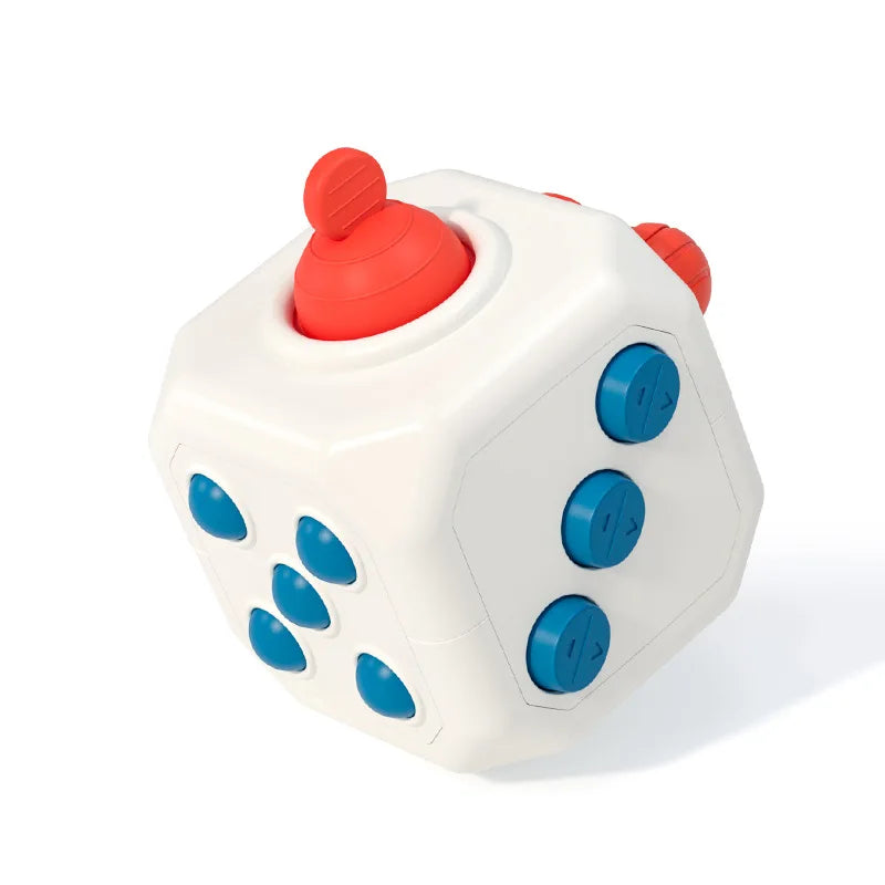 Fidget Decompression Dice – Stress & Anxiety Relief Toy Fidget Stress Cube Zpaxo WHITE