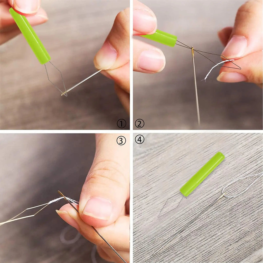 Needle Threader Tool 3PCS Automatic Small Threader Tool Colorful Needle Threader for DIY lovers Universal Sewing Tool with Cover Zpaxo